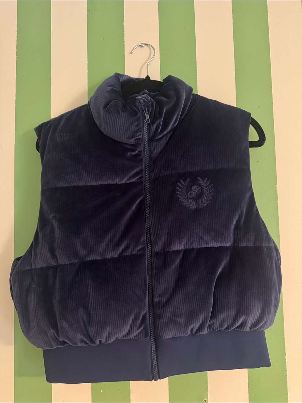 PINK Victoria's Secret Navy Corduroy Puffer Vest